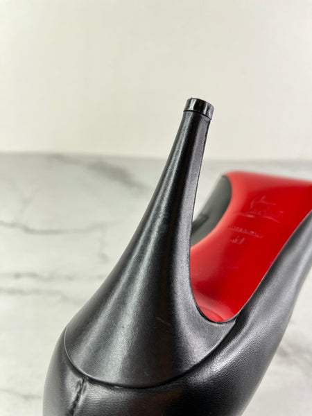 Christian Louboutin Black Leather Belle Ankle Boots Size 41