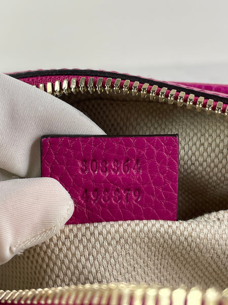 GUCCI Fuchsia Leather Soho Disco Camera Crossbody/Shoulder Bag