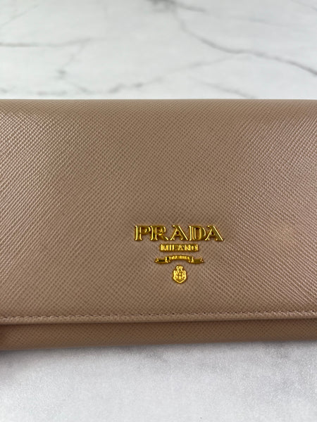 PRADA Cammeo Large Saffiano Leather Wallet