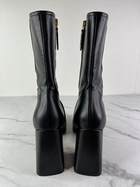 GUCCI Black Leather Horsebit ankle boots Size 40