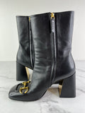 GUCCI Black Leather Horsebit ankle boots Size 40