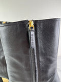 GUCCI Black Leather Horsebit ankle boots Size 40