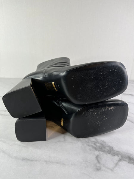 GUCCI Black Leather Horsebit ankle boots Size 40