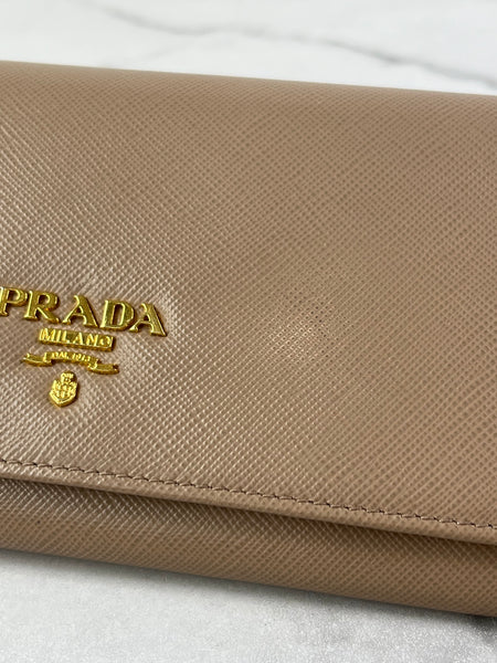 PRADA Cammeo Large Saffiano Leather Wallet