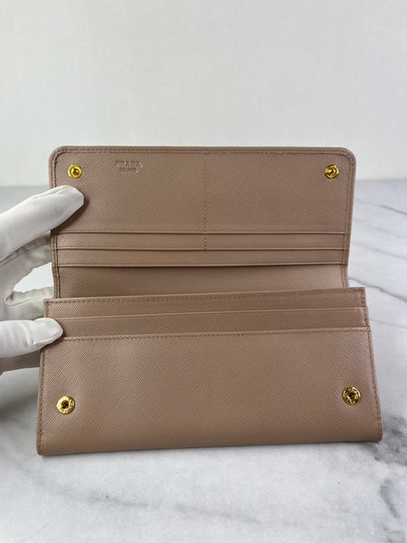 PRADA Cammeo Large Saffiano Leather Wallet