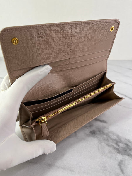 PRADA Cammeo Large Saffiano Leather Wallet