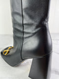 GUCCI Black Leather Horsebit ankle boots Size 40