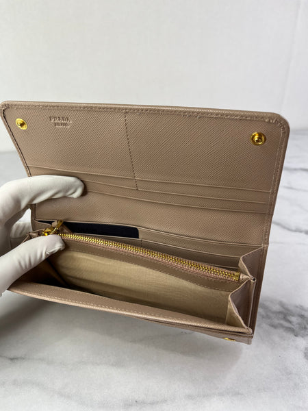 PRADA Cammeo Large Saffiano Leather Wallet