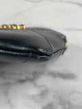 CHANEL Black Lambskin Quilted 19 Zip Card Holder Wallet