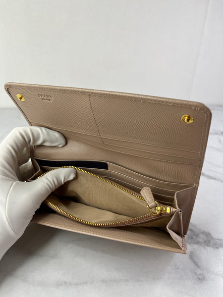 PRADA Cammeo Large Saffiano Leather Wallet