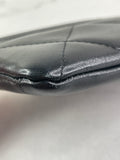 CHANEL Black Lambskin Quilted 19 Zip Card Holder Wallet