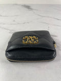 CHANEL Black Lambskin Quilted 19 Zip Card Holder Wallet