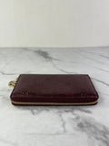 GUCCI Guccissima Metallic Burgundy Patent Zip Around Long Wallet