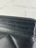CHANEL Black Lambskin Quilted 19 Zip Card Holder Wallet