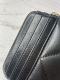 CHANEL Black Lambskin Quilted 19 Zip Card Holder Wallet