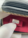 CHANEL Black Lambskin Quilted 19 Zip Card Holder Wallet