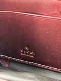 GUCCI Guccissima Metallic Burgundy Patent Zip Around Long Wallet