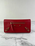 Balenciaga Red Classic Money Continental Wallet