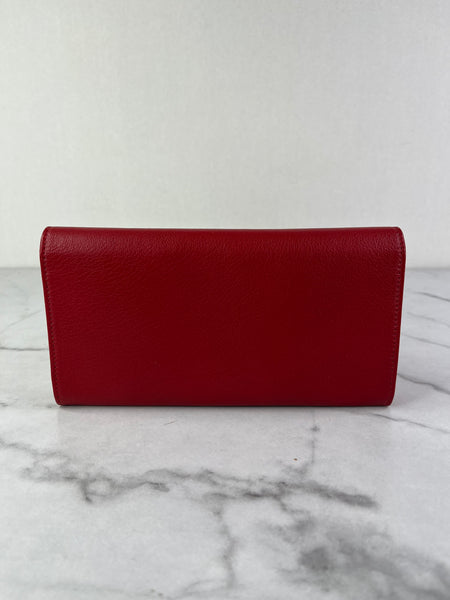 Balenciaga Red Classic Money Continental Wallet