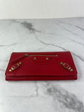 Balenciaga Red Classic Money Continental Wallet