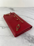 Balenciaga Red Classic Money Continental Wallet
