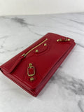 Balenciaga Red Classic Money Continental Wallet