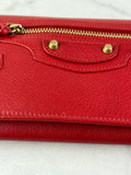 Balenciaga Red Classic Money Continental Wallet