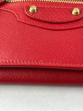 Balenciaga Red Classic Money Continental Wallet
