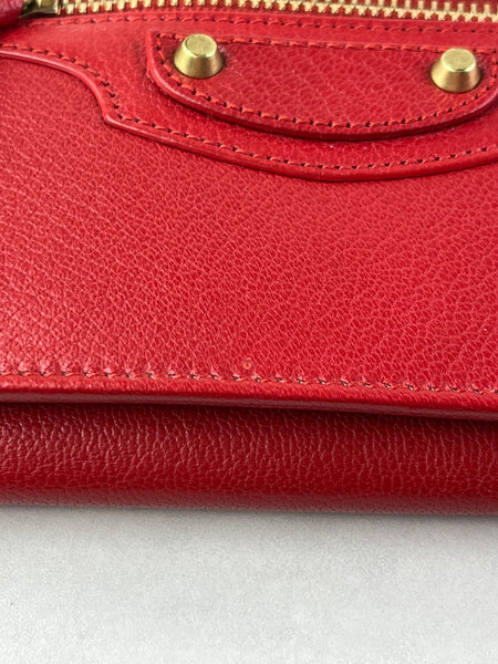 Balenciaga Red Classic Money Continental Wallet