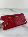 Balenciaga Red Classic Money Continental Wallet