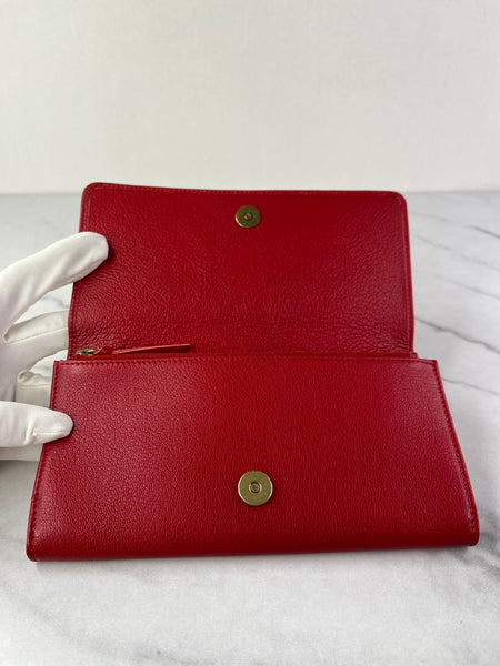 Balenciaga Red Classic Money Continental Wallet