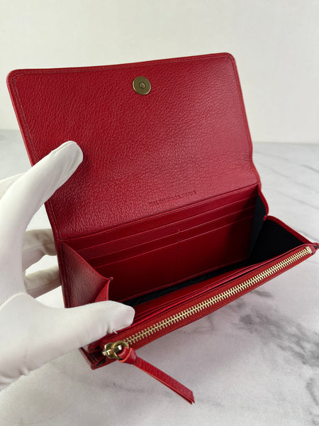 Balenciaga Red Classic Money Continental Wallet