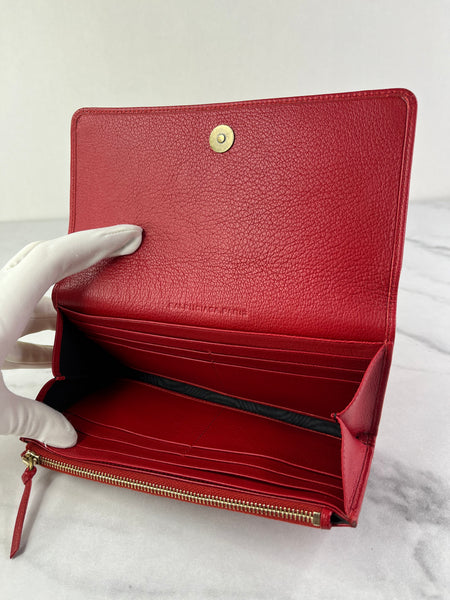 Balenciaga Red Classic Money Continental Wallet