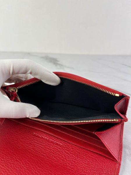 Balenciaga Red Classic Money Continental Wallet