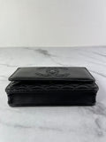 CHANEL Black CC Quilted Shiny Aged Calfskin Wallet On Chain crossbody/shoulder bag