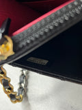 CHANEL Black CC Quilted Shiny Aged Calfskin Wallet On Chain crossbody/shoulder bag