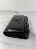 CHANEL Black CC Quilted Shiny Aged Calfskin Wallet On Chain crossbody/shoulder bag
