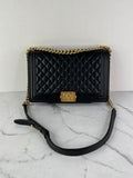 CHANEL Black Quilted Large Boy Crossbody/Shoulder Bag