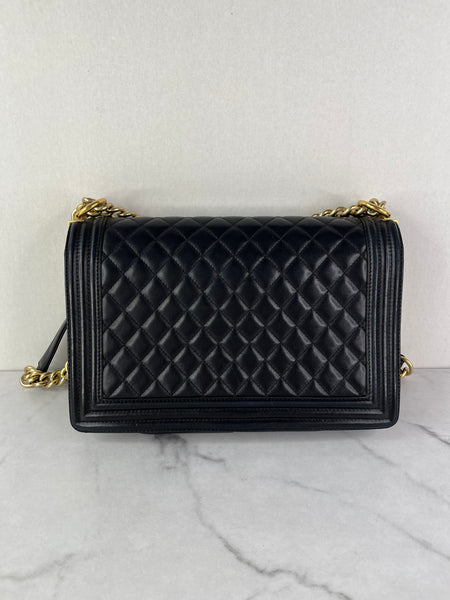 CHANEL Black Quilted Large Boy Crossbody/Shoulder Bag