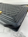 CHANEL Black Quilted Large Boy Crossbody/Shoulder Bag