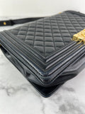 CHANEL Black Quilted Large Boy Crossbody/Shoulder Bag
