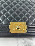CHANEL Black Quilted Large Boy Crossbody/Shoulder Bag