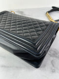 CHANEL Black Quilted Large Boy Crossbody/Shoulder Bag