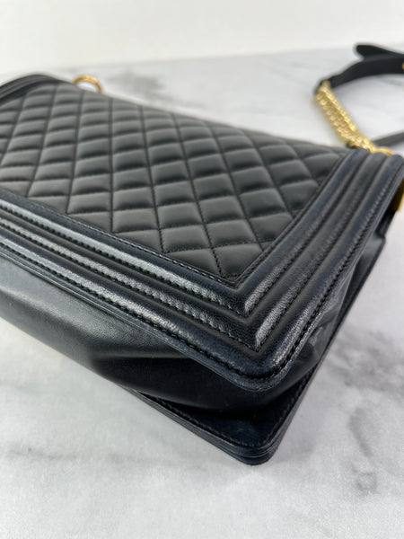 CHANEL Black Quilted Large Boy Crossbody/Shoulder Bag