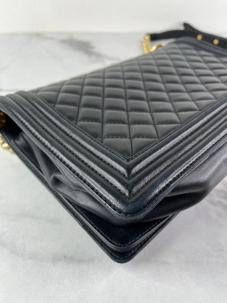 CHANEL Black Quilted Large Boy Crossbody/Shoulder Bag