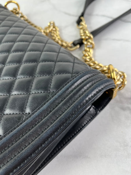 CHANEL Black Quilted Large Boy Crossbody/Shoulder Bag