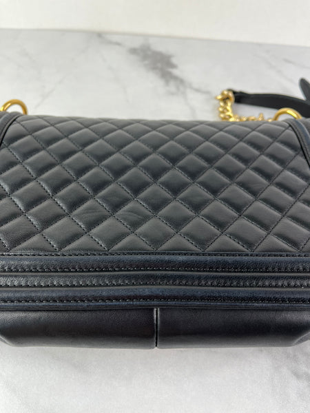 CHANEL Black Quilted Large Boy Crossbody/Shoulder Bag