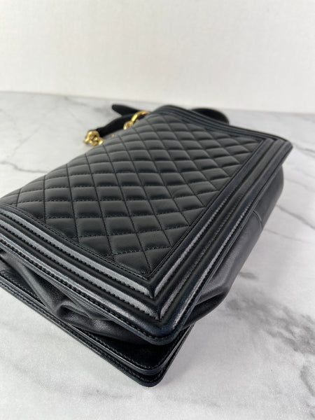 CHANEL Black Quilted Large Boy Crossbody/Shoulder Bag