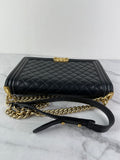 CHANEL Black Quilted Large Boy Crossbody/Shoulder Bag
