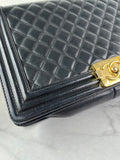 CHANEL Black Quilted Large Boy Crossbody/Shoulder Bag